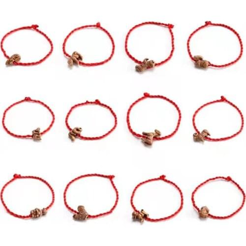 1000 Pcs Ladies Men Lucky Weaving Red Rope Couple Bracelet Prayer Bracelet Souvenir Kitten Love Series Charm Bracelet Wholesales