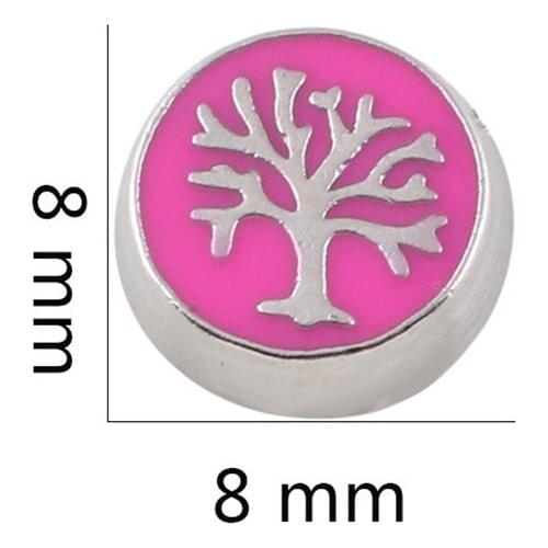 F530 Fashion 20pcs/lot Round hot pink tree Charms Floating Locket Charms for Living Memory Locket Wholesale