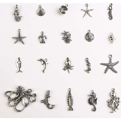 30pc/lot Metal Starfish Pendant Handmade Antique Charms Animal Beads Mixed For Women Jewelry DIY Making Necklace Bracelet