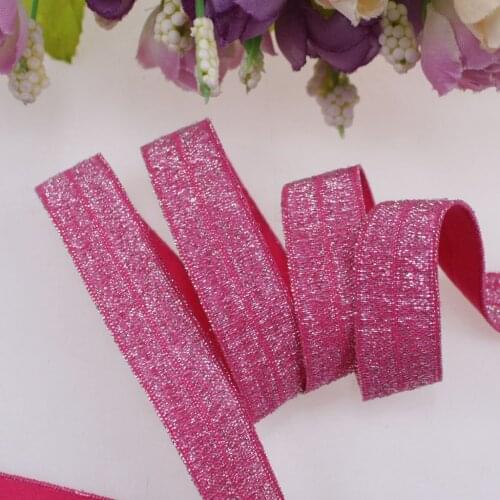 5/8" glitter thread foe, 100yards per roll , glitter fold over elastic for hair ties, hair bands-90105