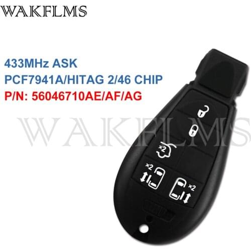 5 Buttons Fobik Remote Car Key Fob For Chrysler Grand Voyager With Electronic Sliding Doors 2009 2010 2011 2012 2013 56046710AE