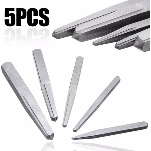 5Pcs Screw Extractor Practical Broken Screw Extractors Set Damaged Bolt Remover Easy Out Tool Set 3-18mm Drill Bits Mayitr