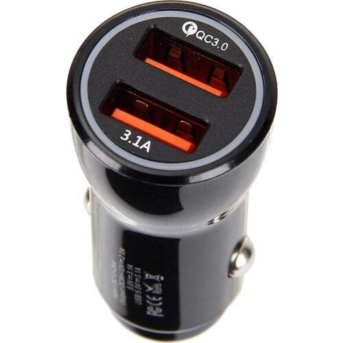 Dual USB Car Charger 3.1A Fast Charge Mobile Phone Charger Adapter for iPhone Xiaomi Samsung with LED Display Car Phone Charger