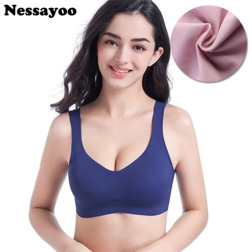 Deep V Push UP Seamless No Rim One-Piece Sleeping Vest Bra Sexy Fitness Tank Tops Sleep Bra Plus Size Modal Wire Free Vest Bras