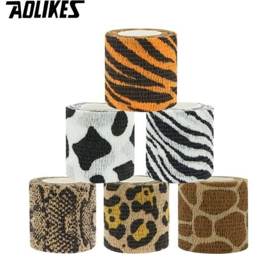 AOLIKES Printed Medical Self Adhesive Elastic Bandage 4.5m Colorful Sport Wrap Tape for Finger Joint Knee First Aid Kit Pet Tape