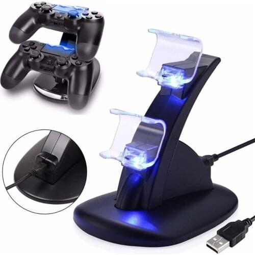 DOBEE PS4 Dual USB Charger Stand Fast Charging Docking Station Controller Joystick Handle Gamepad for PS4 Controller