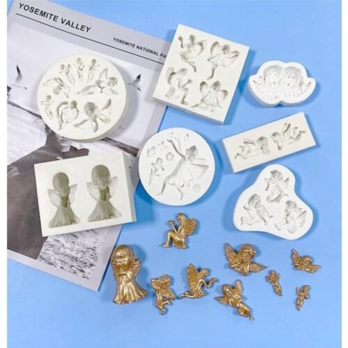 European Style Retro Angel Fondant Mold Diy Chocolate Mold Baking Cake Decoration Angel Silicone Mold Resin Mould
