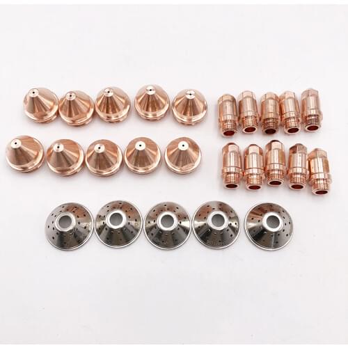 YGX-100 YK-100 YK100 plasma cutting torch consumables YK100104D shield cap, YK100102D electrode and YK100103D nozzle