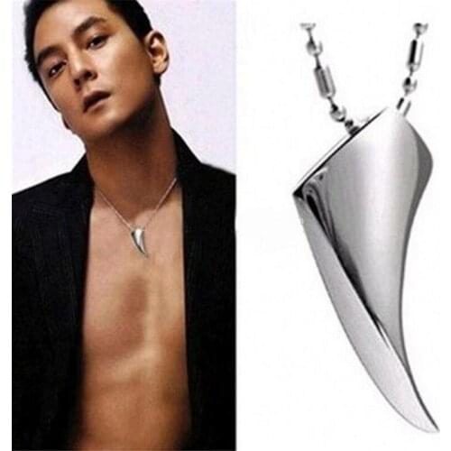 Brave Men Wolf Tooth Spike Pendant Necklace Men Personality Male Necklace Leather Rope Necklaces Pendants Jewelry For Gift