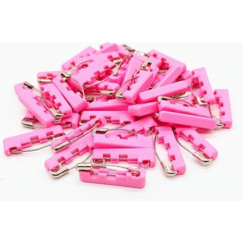 Ibotti Curved Safety Pins for Quilting, Basting Pins with Grip Covers, Size 1, 50-count, Pink