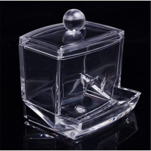 Cotton Swabs Stick Storage Cosmetic Makeup Case Boxes Transparent Clear Acrylic Q-tip Holder Box