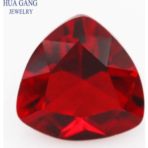 Red Trillion Shape Princess Cut Loose Glass Beads Synthetic Gems For Jewelry Free Shipping