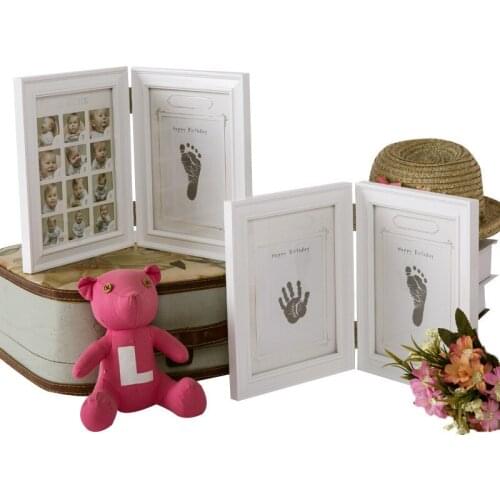 Cute Baby Kids Diy Imprint Handprint Footprint Photo Picture Frame With Soft Clay Decoration Novelty Gift For Household Decor