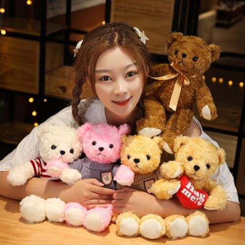 1PC Lovely Teddy Bear Plush Toys Stuffed Cute Hold Heart Sweater Bear Doll Girls ValentineS Gift Kids Baby Christmas Brinquedos