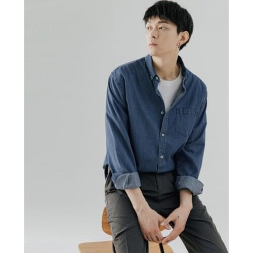 Firmranch Men/Women Fall Winter Spring NEW Classic Loose Long Sleeve Cargo Jeans Shirt BF Style For Girls Casual Denim Shirt