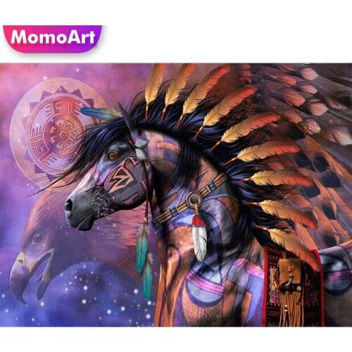 MomoArt Diamond Painting Horse Animal Rhinestones Kits Diamond Mosaic Eagle Cross Stitch Embroidery 5D DIY Handmade Hobby