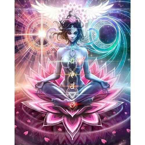 New Oil Paint By Numbers Kits Lotus Buddha Painting By Numbers On Canvas Frameless DIY Religion Canvas Wall Art Home Decor Gift