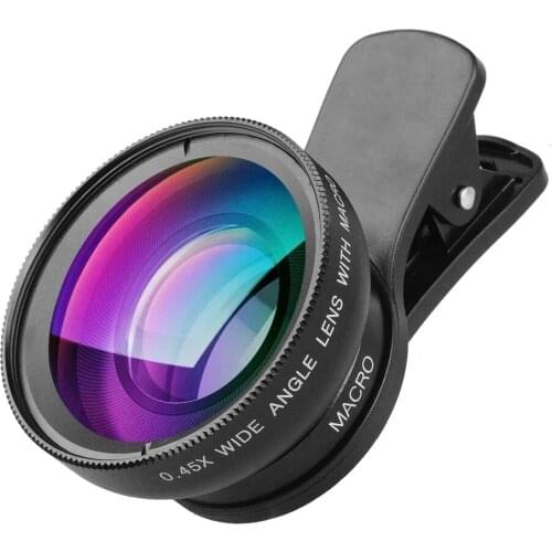 TOKOHANSUN Phone Lens Kit 0.45x Super Wide Angle & 12.5x Super Macro Lens HD Camera Lentes for iPhone 6S 7 Xiaomi All Cellphone