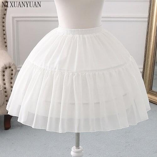NIXUANYUAN 2021 Organza Ball Gown Short Petticoat Lolita Cosplay Short Dress Petticoat Ballet Tutu Skirt Rockabilly Crinoline