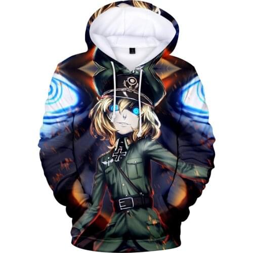 Be well received Arrival Saga of Tanya the Evil 3D Hoodies Fashion Hooded sweatshirt Men/Women Casual Hoodies Kids Coats