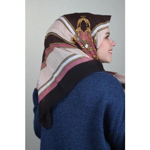 NUR SILK PATTERNED LINEN FLAMLI SCARF-DESEN-24-RENK-09