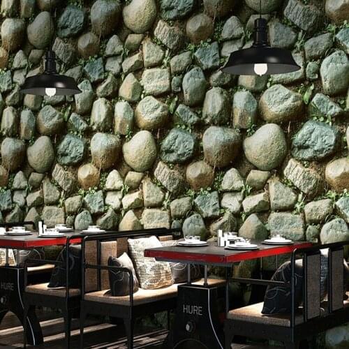 Chinese Style 3D Stereo Stone Rock Vintage Wallpaper Restaurant Cafe Elders' Bedroom Background Wall Papers For Walls 3 D Decor