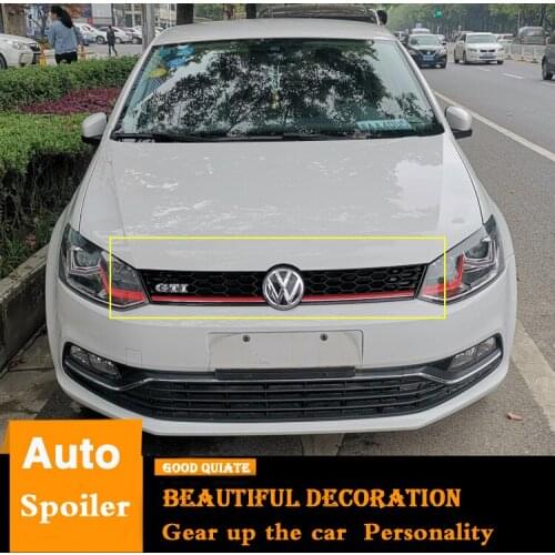 For Volkswagen Polo Front Racing Grills Fit For Polo 2014 2015 2016 2017 Grille Black High quality Bumper Hood Grill Grilles