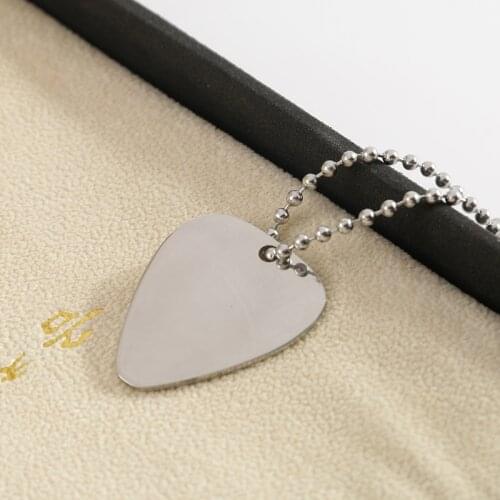Ufine jewelry guitar pick pendant army card I'd pick you every time pick bag stainless steel customed necklace N4611