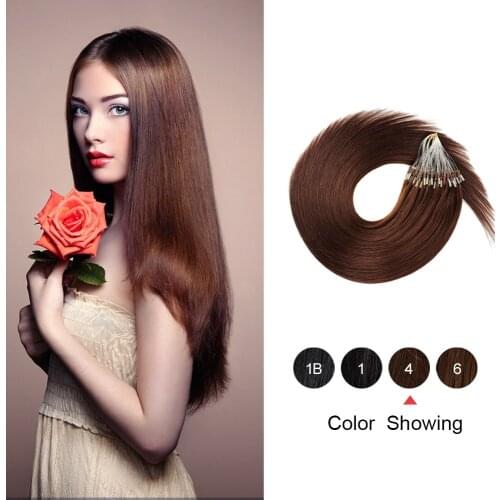 Gazfairy Straight Loop Micro Ring Hair 16" 18'' 20" 22" 24‘’ 25g 50g Pure Color Human Micro Bead Links Real Remy Hair Extensions