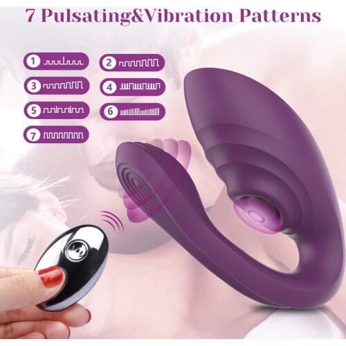 Pulsating G Spot Dildo Vibrator 7 Pattern Clit Suker with Remote Controller Clitoris Stimulator Erotic Adult Sex Toy for Women