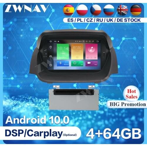 PX5 4+64G Android 10.0 Screen For Ford Fiesta 2013 2014 2015 2016 GPS Audio Radio Controlled Car Stereo Multimedia Player Unit