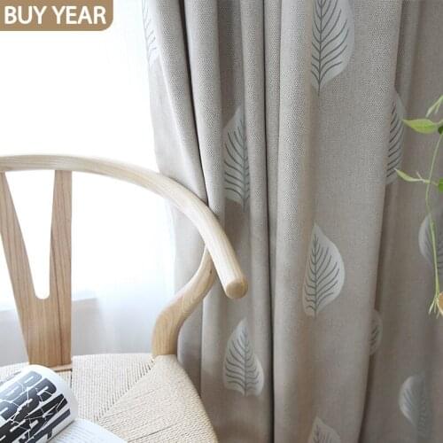 Modern Simple Cotton and Linen Jacquard Curtains for Living Room Fabric Curtains Bedroom Curtains