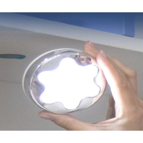 Creativity Flower-shaped White Silver LED Sensor Light Home Cabinet Wardrobe Light Entrance Bedside Baby Dormitory Night Light