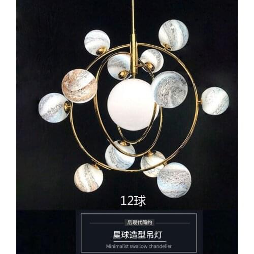 Post Modern Lighting Creative Personalized Dining Room Bedroom Childrens Glass Planet Wandering Earth Nordic Chandelier