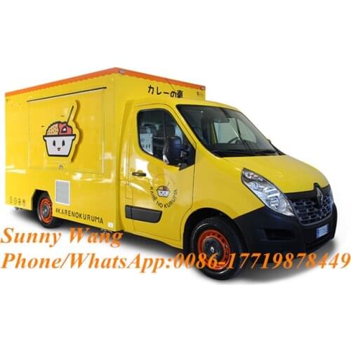 Street Electric Fast Food Van Cart Food Truck Mobile Kitchen Food Dining Vehicle For Sale Europe