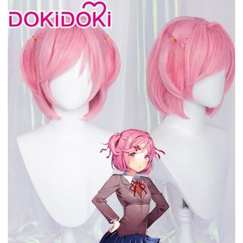 DokiDoki GAME Doki Doki Literature Club Cosplay Wig Literature Club Cosplay Natsuki Costume Wig