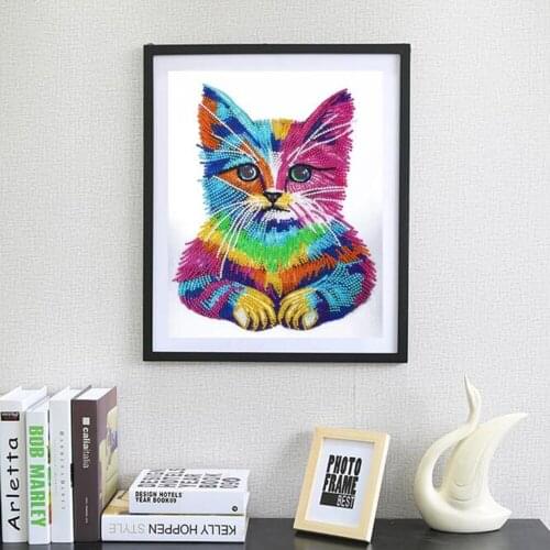 Cat in Love Special Shaped Drill 5D Diamond Embroidery Diamond Mosaic Round Diamond Painting Cross Stitch Kits Home Decoration