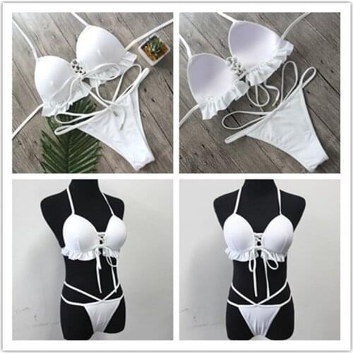 Bikini Womens Swimwear Split Swimsuit Sexy Brazilian Bandage Bikini Set 2019 New 002