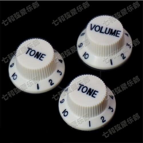 10Sets Ivory White Black Digital Electric Guitar Bass Speed Control Knobs Guitar parts