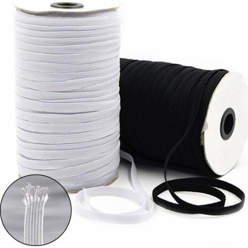 110m Elastic Band Masks White Black 3mm 7mm High Elastic Flat Rubber Band Waist Band Sewing Stretch Rope DIY Mask