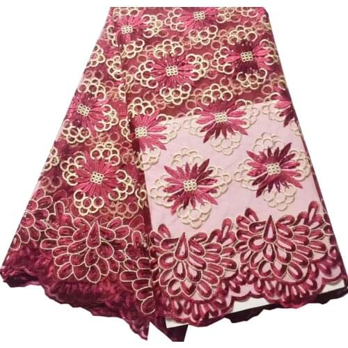 2021 unique nigerian lace fabric with stones and beads african french net lace fabric for wedding dresses 5yards/lot YLL4881