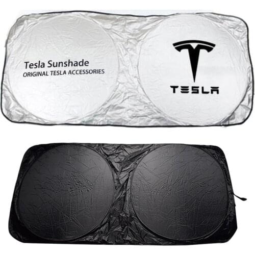Summer Car Sunshade Front Rear Windshield Sun Shade Cooling Sun Blind Cover for Tesla Model S Model X Model 3 Auto Sun Protector