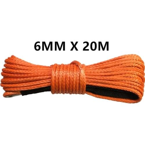Free Shipping 6mm x 20meters ATV Winch Line,Off Road Rope,Synthetic Winch Rope ,Boat Winch Cable,UTV