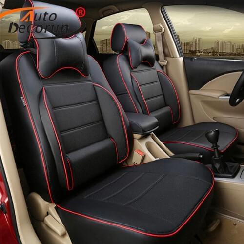 AutoDecorun custom car seat covers leather for Subaru forester 2019 2016 2015 2018 seat cover sets car accessories cushion cover