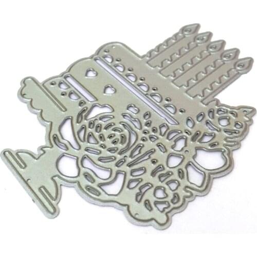 Flower Birthday Cake Metal Cutting Dies Stencil DIY Scrapbooking Album Paper Card Template Mold Embossing Craft Decoration