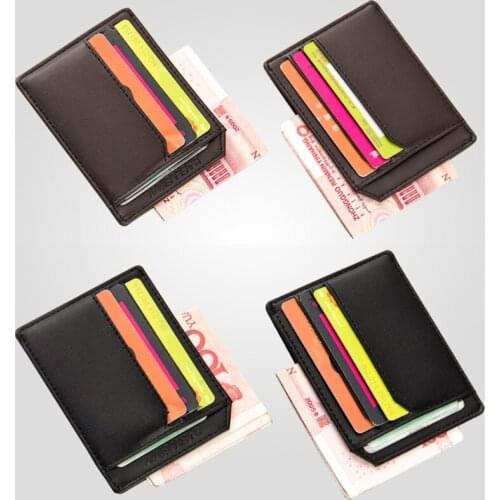 Men Slim PU Leather Credit Card Holder Driver License Case Pocket Wallet Organiz X5XA