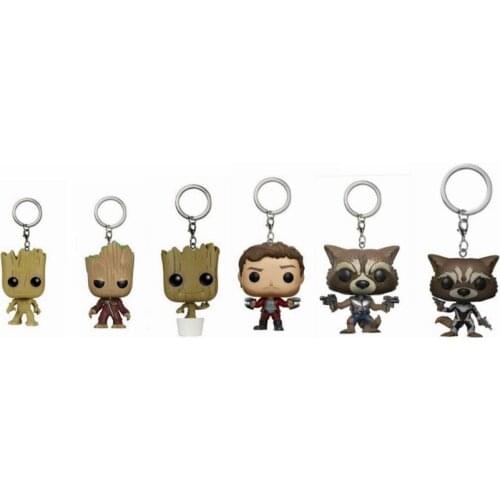 Guardians of the Galaxy Groot Star Lord Rocket keychain Vinyl Action Figures Collection Model Children Toys