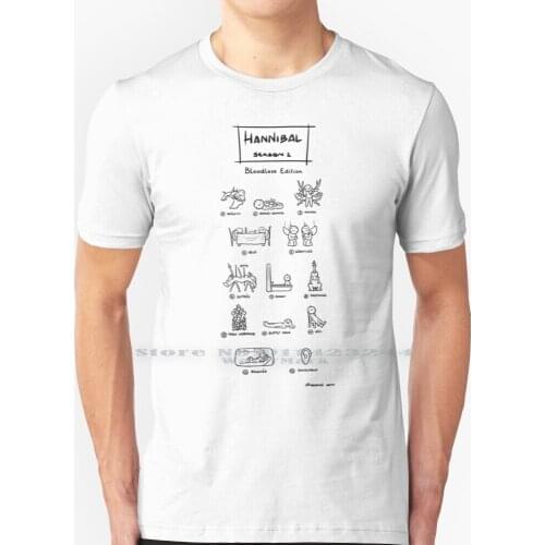 Hannibal-Season 1 : Bloodless Edition T Shirt 100% Pure Cotton Hannibal Nbc Tv Show Murders Chibi Summary Funny Creative