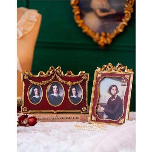 Classic retro bow 6 inch 7 inch combination wall decoration photo frame home bedroom office creative photo frame best gift