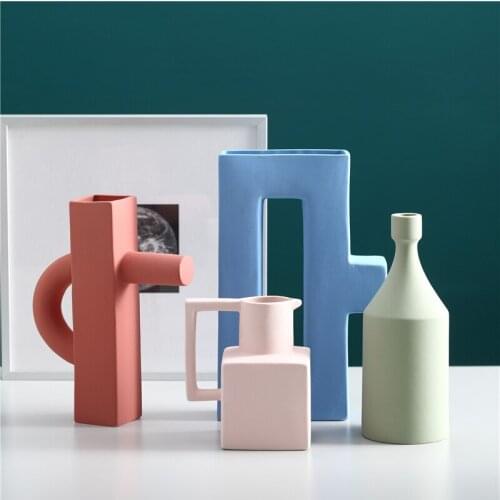 Creative Ceramic Vase Nordic Flower Pot Abstract Arts Floreros Decorativos Moderno Ornaments Home Decoration Accessories